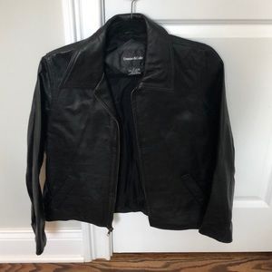 Black leather jacket